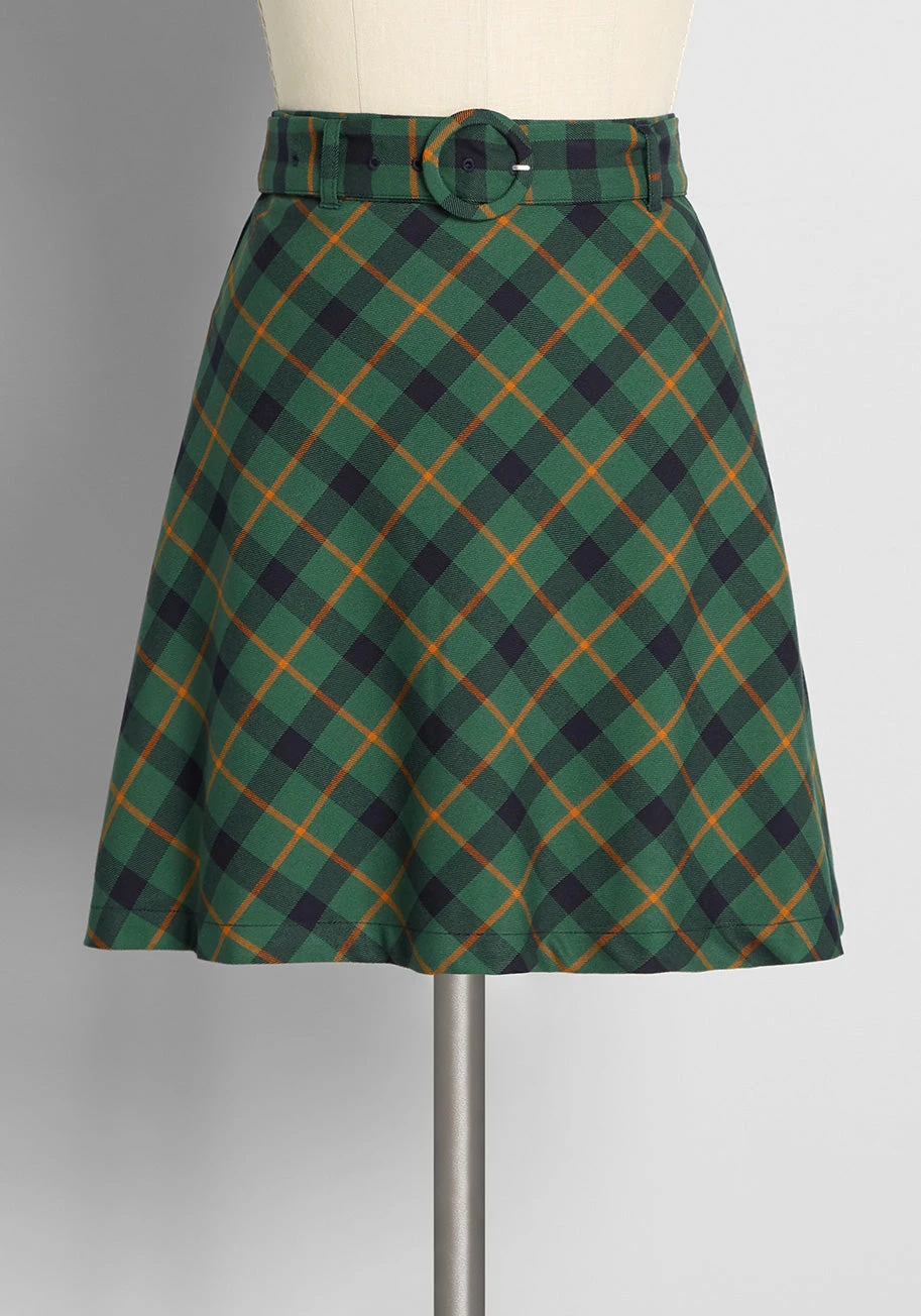The Plaid List Belted Mini Skirt 1 The Plaid List Belted Mini Skirt