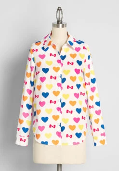 ModCloth X Hello Kitty Supercute Love Button-Up Top