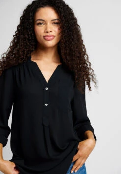 Pam Breeze-ly Long Sleeve Tunic -Bunny Shop 10110574 blk 4