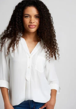 Pam Breeze-ly Long Sleeve Tunic In Ivory -Bunny Shop 10110574 crm 4