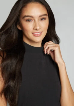 Start With The Basics Mock Neck Top -Bunny Shop 169407 BLK 7