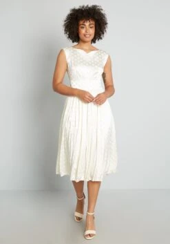 Always In My Dots Fit And Flare Dress -Bunny Shop 175546 WHT 3