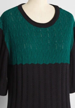 Knit-thing Makes Me Happier Colorblock Cable Knit Sweater -Bunny Shop 17d37337824a259fe14435cd45b3ed6f