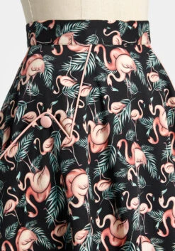 Flamingo Dancing A-Line Skirt -Bunny Shop 184d01c98925125af7690bba1cb68157