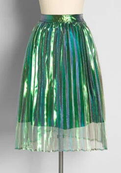 Too Holographic For Traffic Midi Skirt