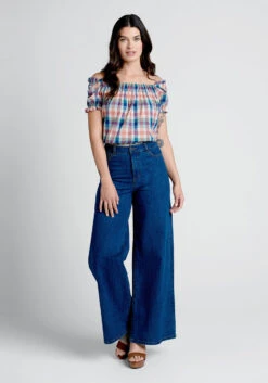 Smocked Crop Top Summer Madras -Bunny Shop 20000983 l0003 3