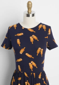 Ensemble Observation Knit Dress -Bunny Shop 20001084 otters navy 3