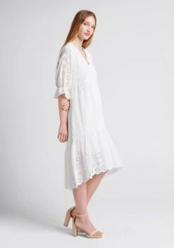 No Brand Taking The Day Hi Lo Midi Dress -Bunny Shop 20005360 wht 3