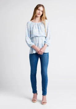 No Brand With A Light Heart Peplum Top -Bunny Shop 20005365 bluwh 3