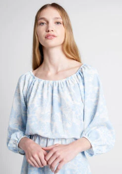 No Brand With A Light Heart Peplum Top -Bunny Shop 20005365 bluwh 4