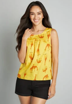 Befitted For Beaming Sleeveless Top