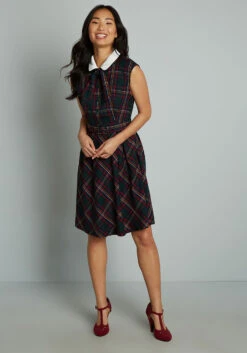 Prep School Posh Fit And Flare Dress -Bunny Shop 203115 PLAID 3