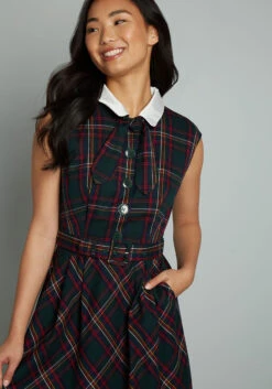 Prep School Posh Fit And Flare Dress -Bunny Shop 203115 PLAID 4
