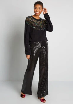 No Brand Confetti Chaos Pullover Sweater -Bunny Shop 203193 BLK 6