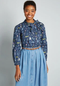 Wilderness Wonders Tie-Neck Blouse