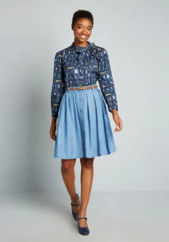 Wilderness Wonders Tie-Neck Blouse -Bunny Shop 203577 NVY 3