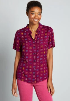 Such A Shutterbug Button-Up Top