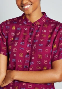 Such A Shutterbug Button-Up Top -Bunny Shop 203581 BRGY 4