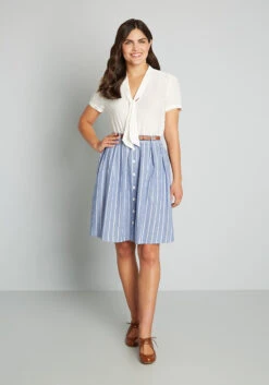 Polished And Playful Tie-Neck Blouse -Bunny Shop 204011 IVORY 3