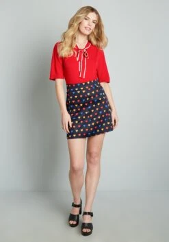 Calling All Hearts Mini Skirt -Bunny Shop 204430 MULTI 3