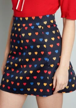 Calling All Hearts Mini Skirt -Bunny Shop 204430 MULTI 4