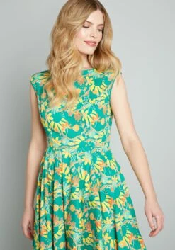 Taken By A Tropical Breeze Fit-and-Flare Dress -Bunny Shop 204492 MULTI 4