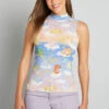 ModCloth X Care Bears Star Shower Power Mock Neck Top