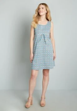 Charm And Sunny Weather Babydoll Dress -Bunny Shop 204941 BLU 3