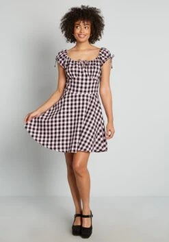 Attitudes In Check A-Line Dress -Bunny Shop 206104 CHECK 3