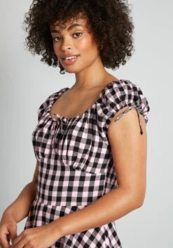 Attitudes In Check A-Line Dress -Bunny Shop 206104 CHECK 4