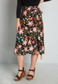 Wild Strawberry Bouquet Wrap Skirt