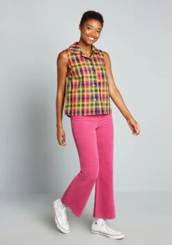 Campfire Cookout Sleeveless Button-Up Top -Bunny Shop 20d3c873ed5846cdd44d40938aa35f37