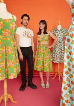 ModCloth X Marisol Muro Properly Preened A-Line Skirt 9 ModCloth X Marisol Muro Properly Preened A-Line Skirt -Bunny Shop 220304 S1 MARISOL 9657