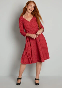 Smoking Hot In Polka Dot Swing Dress -Bunny Shop 223b5ddcf7281a6741a8c8b12f9f37e6