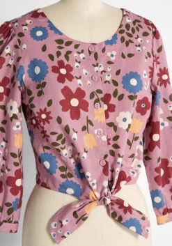 ModCloth X Princess Highway Floral Tie-Front Blouse -Bunny Shop 4c5c10651482949a3a384ba9cbfeedf3
