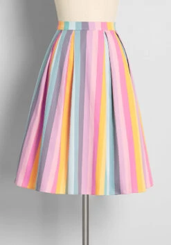 Cotton Candy Cuteness Pleated Swing Skirt
