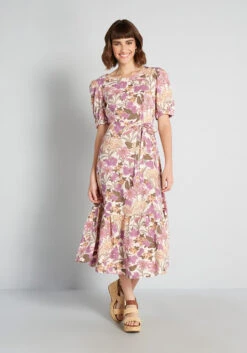 Sweet As Honey Floral Midi Dress -Bunny Shop 5f0a46574fede432bf18faf67e21f7b9