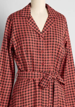 Making The Rounds Houndstooth Shirt Dress -Bunny Shop 6fbee409648234460585edd779b0125d