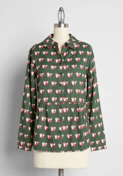 Fox Around & Finds Out Tiered Button-Up Blouse -Bunny Shop 73ba677b9e223bdb4bfc7f77eb0b7337