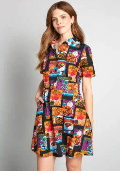 Living In A Cereal World Shirt Dress