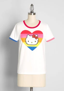 ModCloth X Hello Kitty Love Vibrantly Graphic Ringer Tee