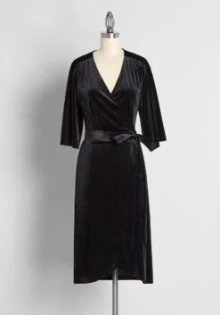 Wrapped In Elegance Velvet Midi Dress