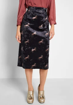 The Plot Thickens Velvet Pencil Skirt