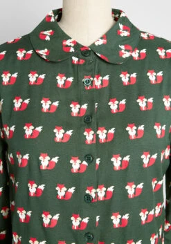 Fox Around & Finds Out Tiered Button-Up Blouse -Bunny Shop 8b987ba563132db83542cb79713d30c7