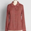 Happy For Houndstooth Button-Up Top