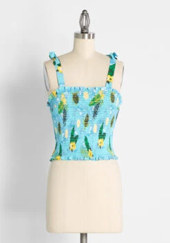 ModCloth X Collectif Sea Turtle Soiree Smocked Tank Top