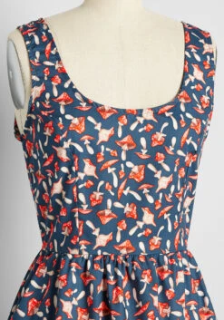 Crushing It In Mushrooms Fit And Flare Dress -Bunny Shop 966e3930083486952dd34567755ae0cb