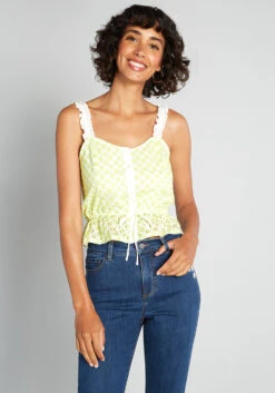 Darling For The Prairie Peplum Tank Top