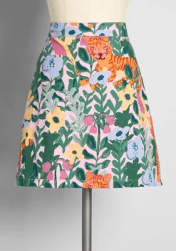 Terrain Of Tigers Mini Skirt