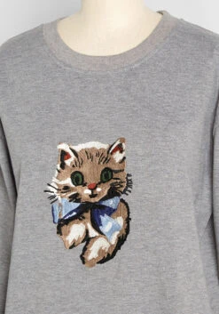 Kitschy Kitty Embroidered Sweatshirt -Bunny Shop a8a3f1faf4b2ce4484c1251598c5d2c7